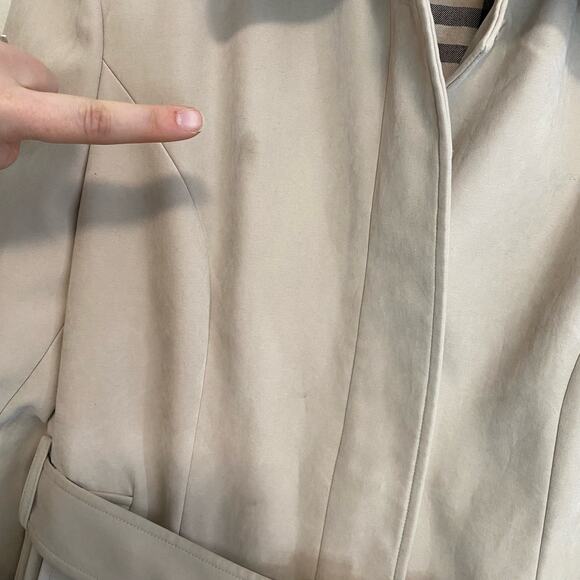 Burberrys Women's Trench Coat Vintage Novacek Lined Cream Tan Large Belted - Picture 4 of 14